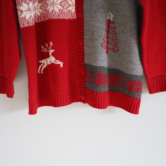 Vintage Penmans Plus Button Down 1X Red Christmas Winter Cardigan Knit Sweater - Picture 9 of 11